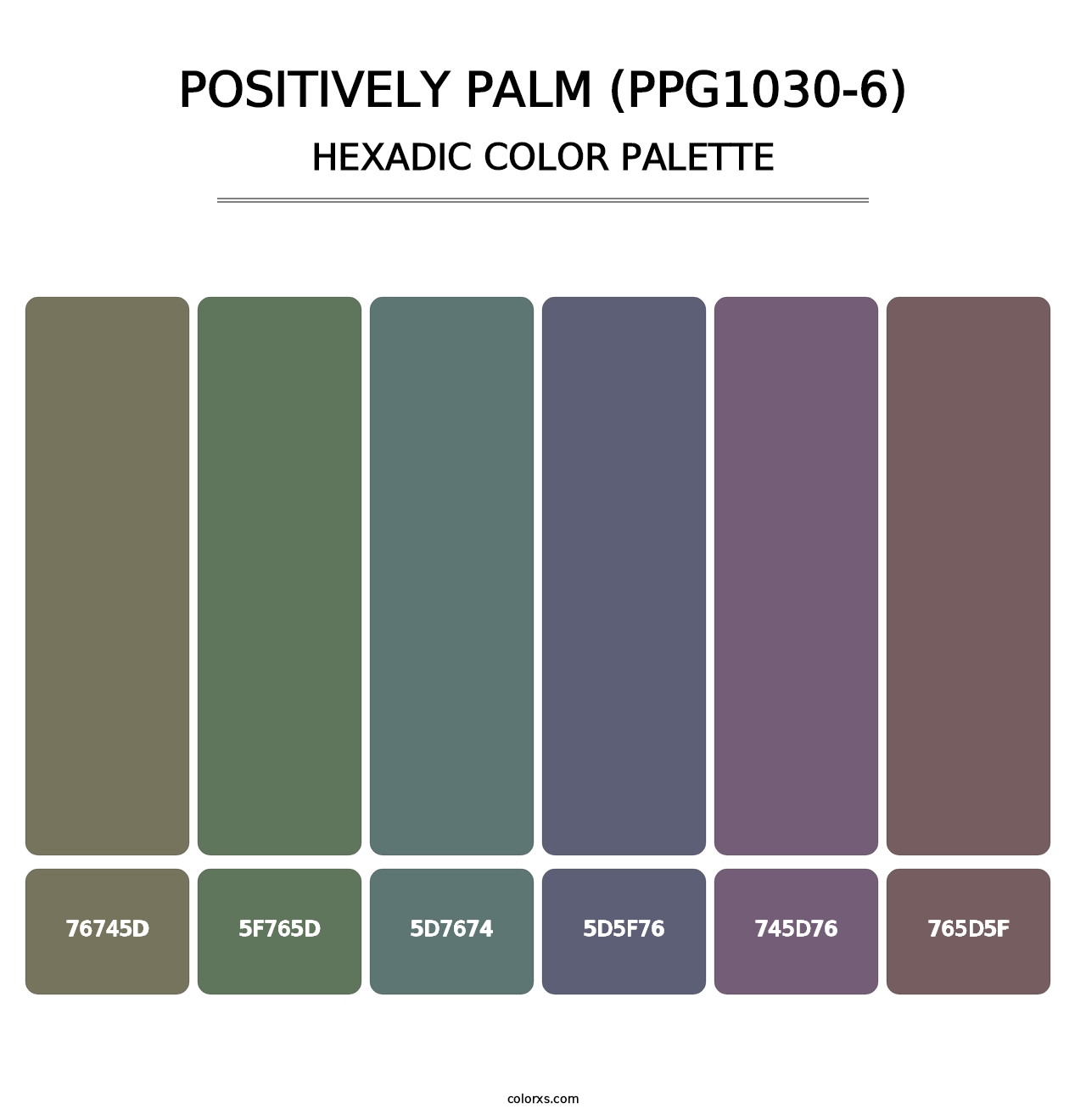 Positively Palm (PPG1030-6) - Hexadic Color Palette