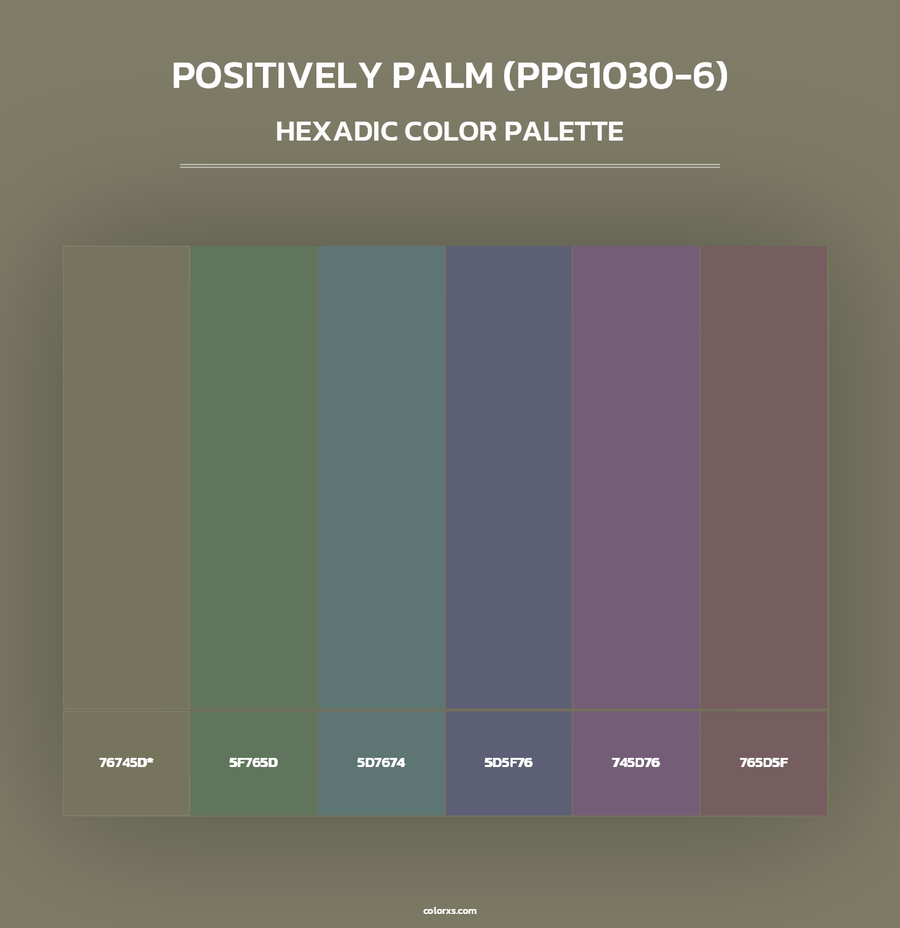 Positively Palm (PPG1030-6) - Hexadic Color Palette