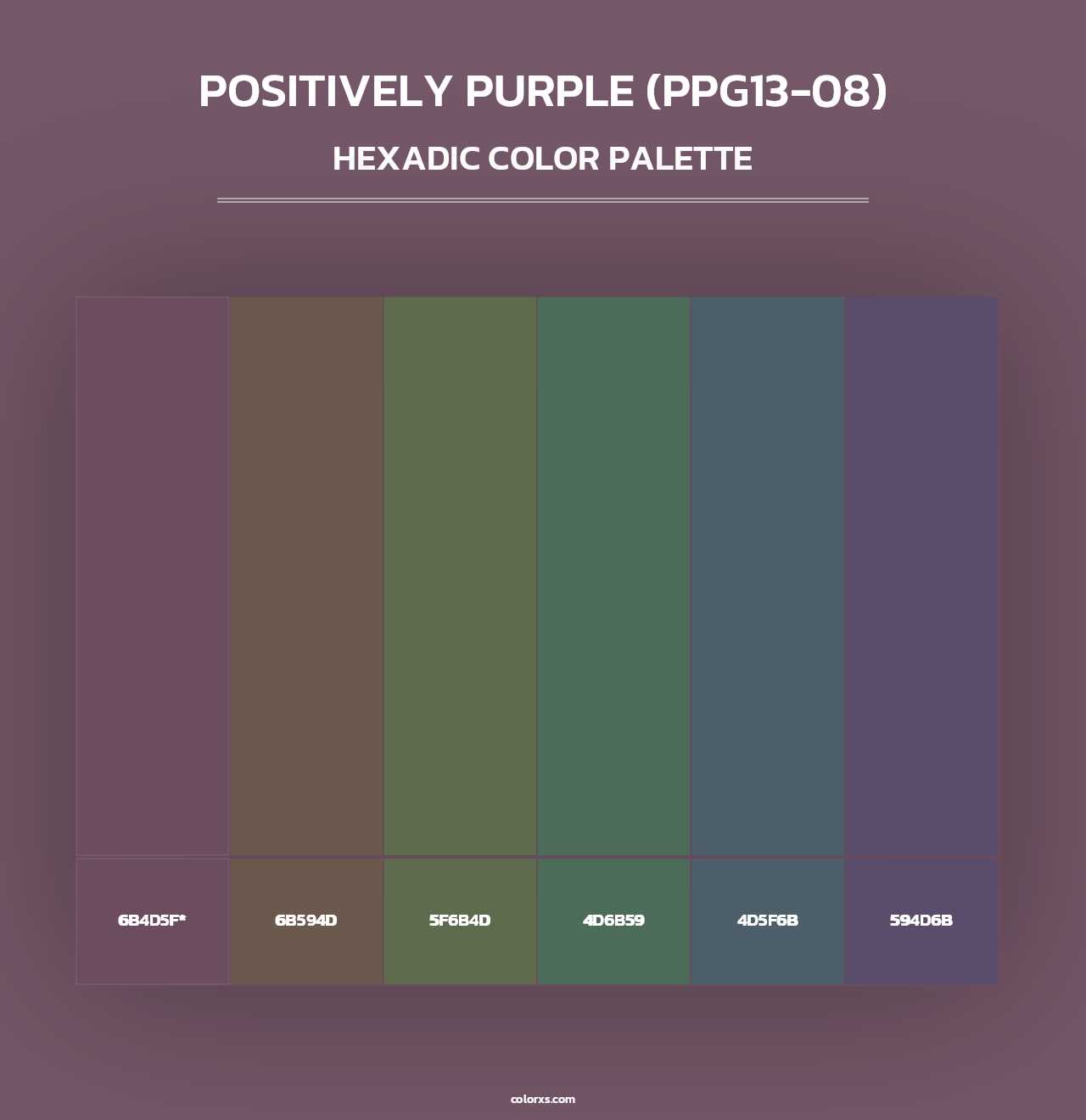 Positively Purple (PPG13-08) - Hexadic Color Palette