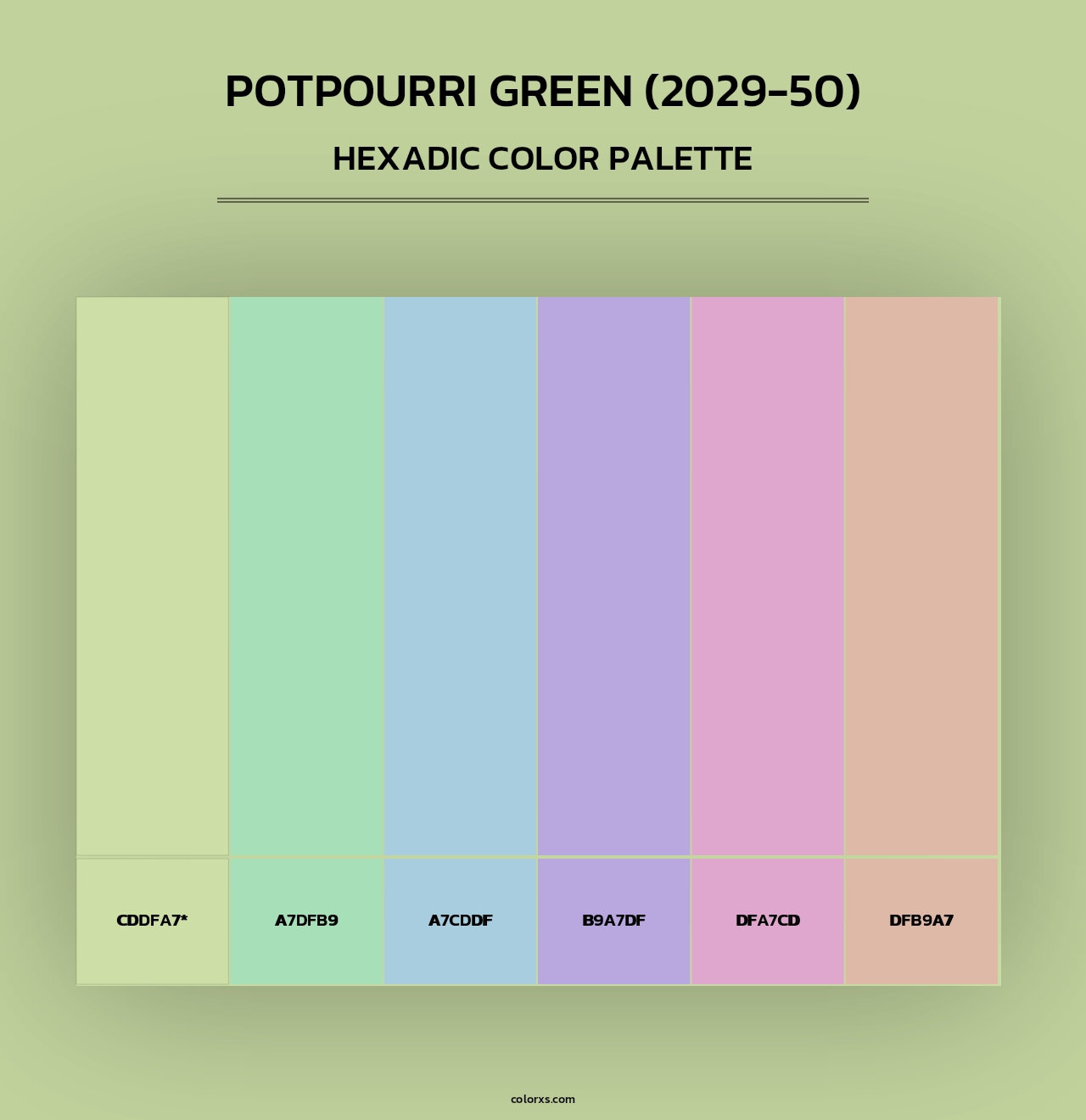 Potpourri Green (2029-50) - Hexadic Color Palette