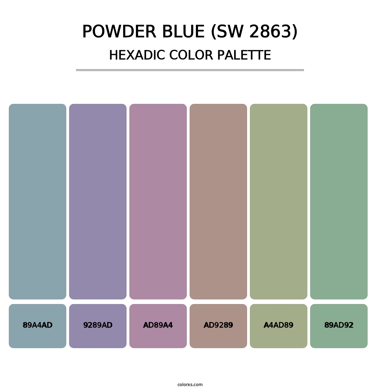 Powder Blue (SW 2863) - Hexadic Color Palette
