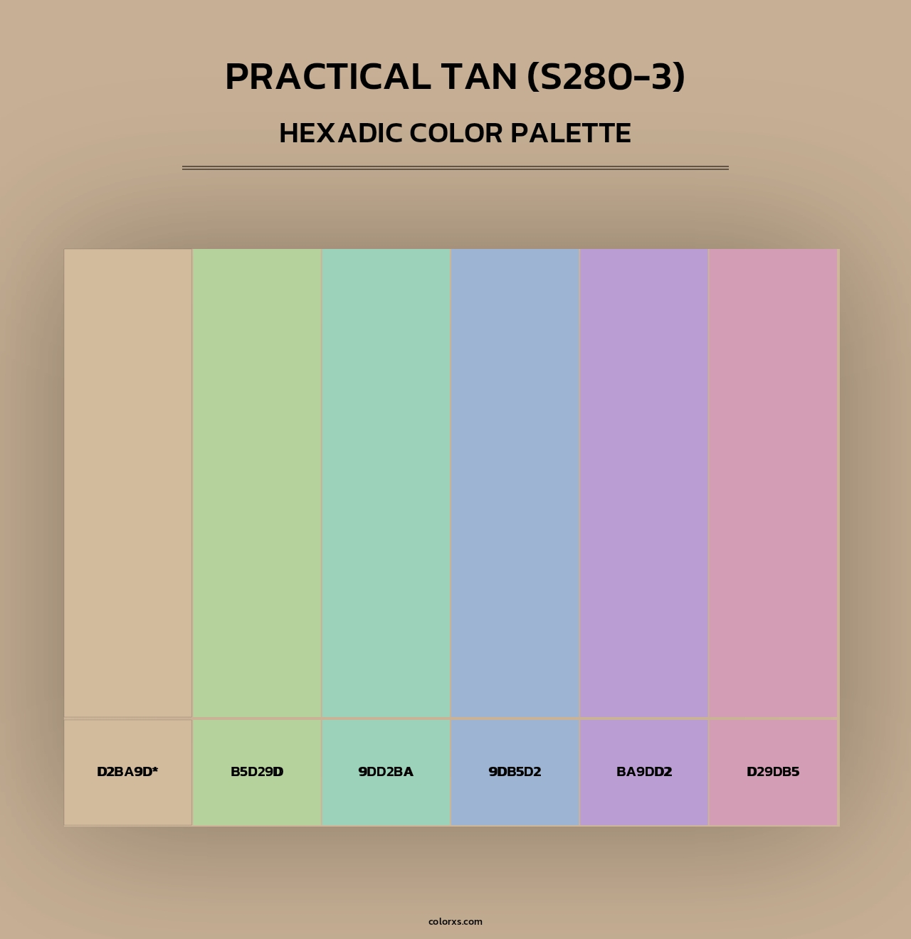 Practical Tan (S280-3) - Hexadic Color Palette