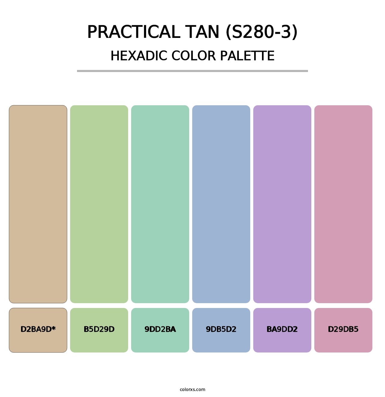 Practical Tan (S280-3) - Hexadic Color Palette