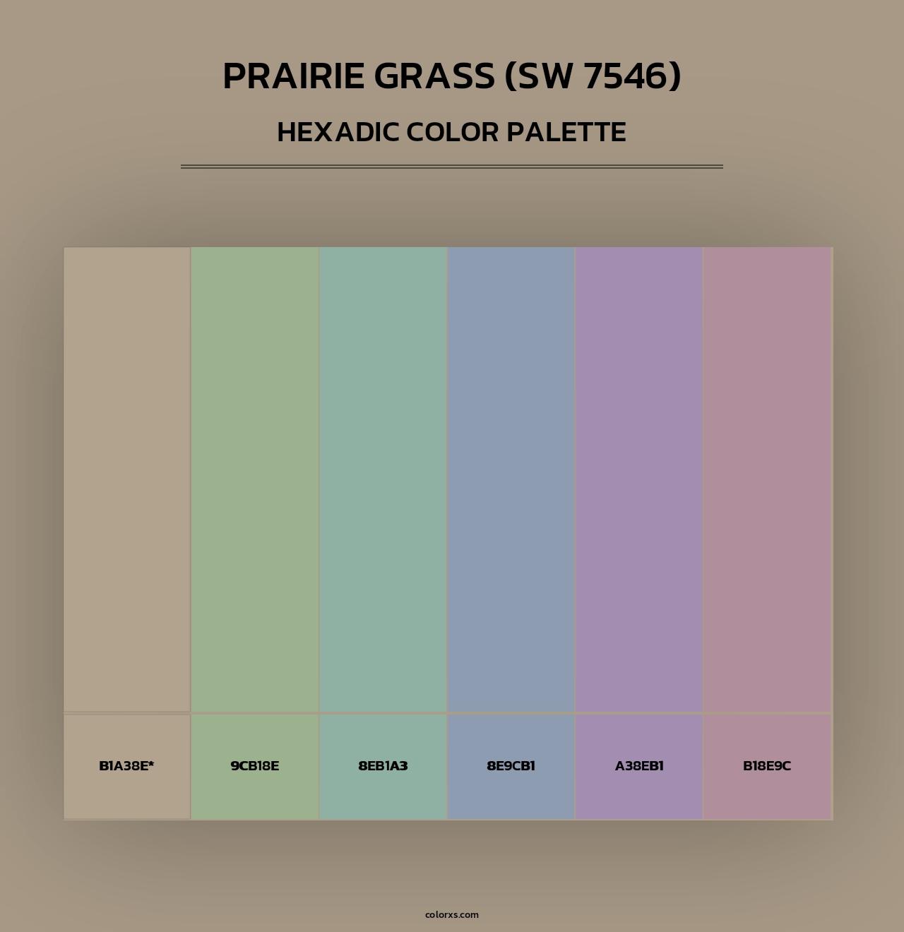 Prairie Grass (SW 7546) - Hexadic Color Palette