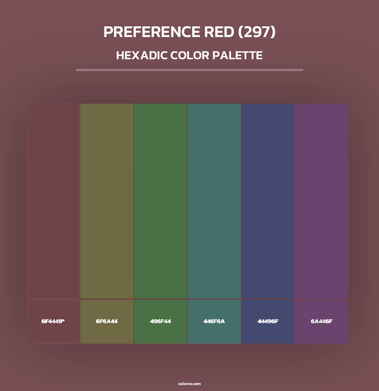 Preference Red (297) - Hexadic Color Palette