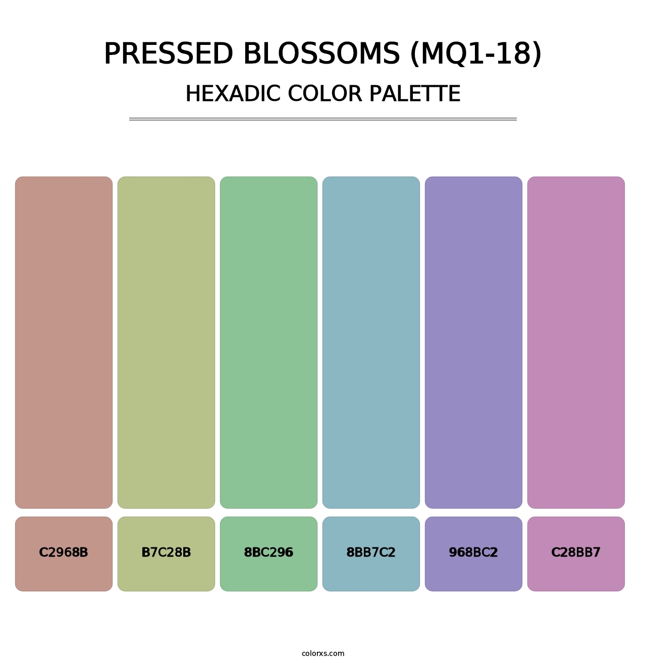 Pressed Blossoms (MQ1-18) - Hexadic Color Palette