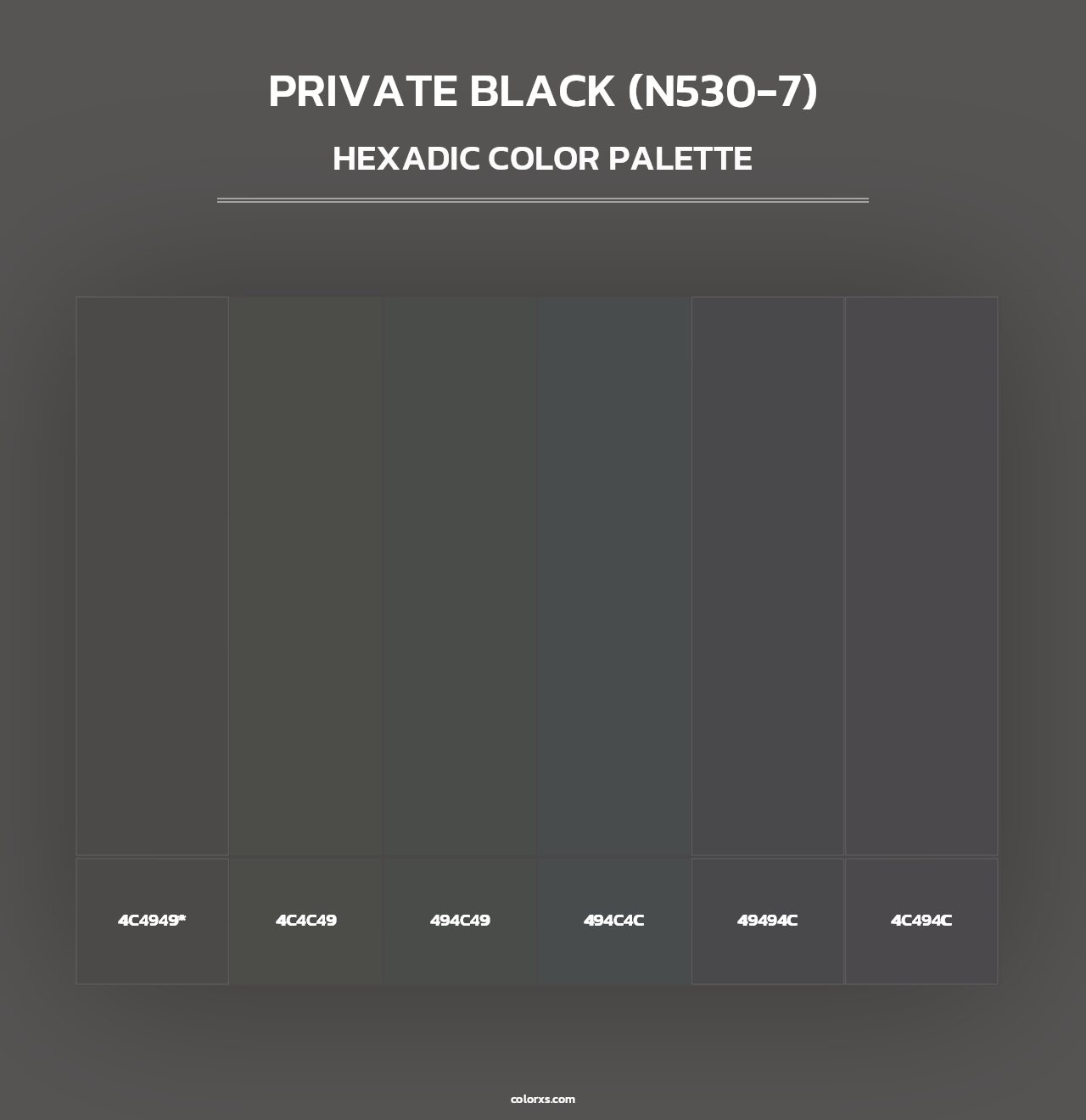 Private Black (N530-7) - Hexadic Color Palette