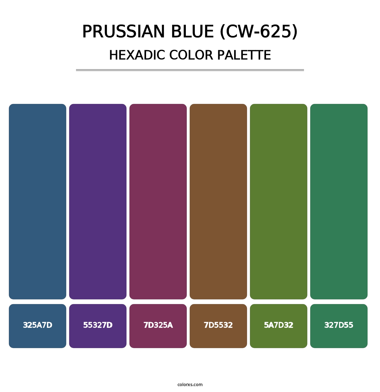 Prussian Blue (CW-625) - Hexadic Color Palette