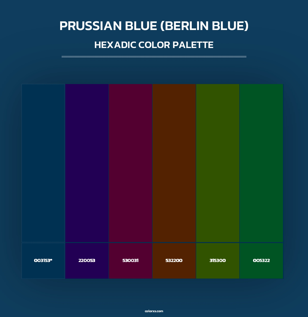 Prussian Blue (Berlin Blue) - Hexadic Color Palette