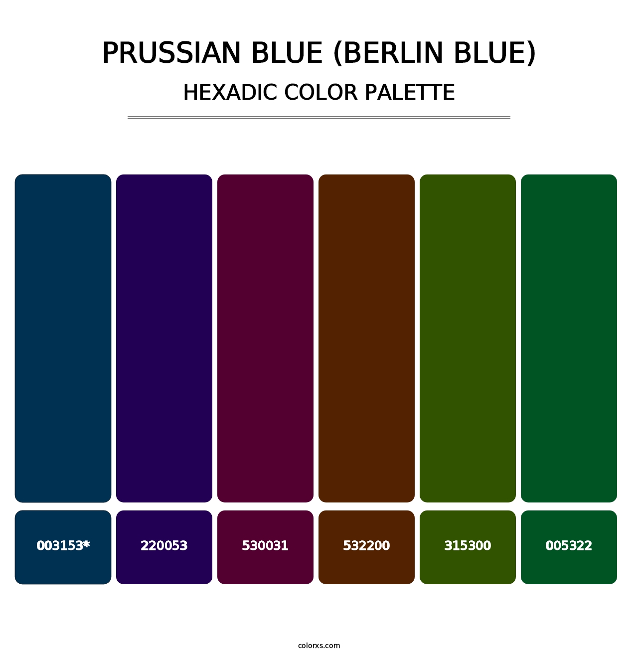 Prussian Blue (Berlin Blue) - Hexadic Color Palette