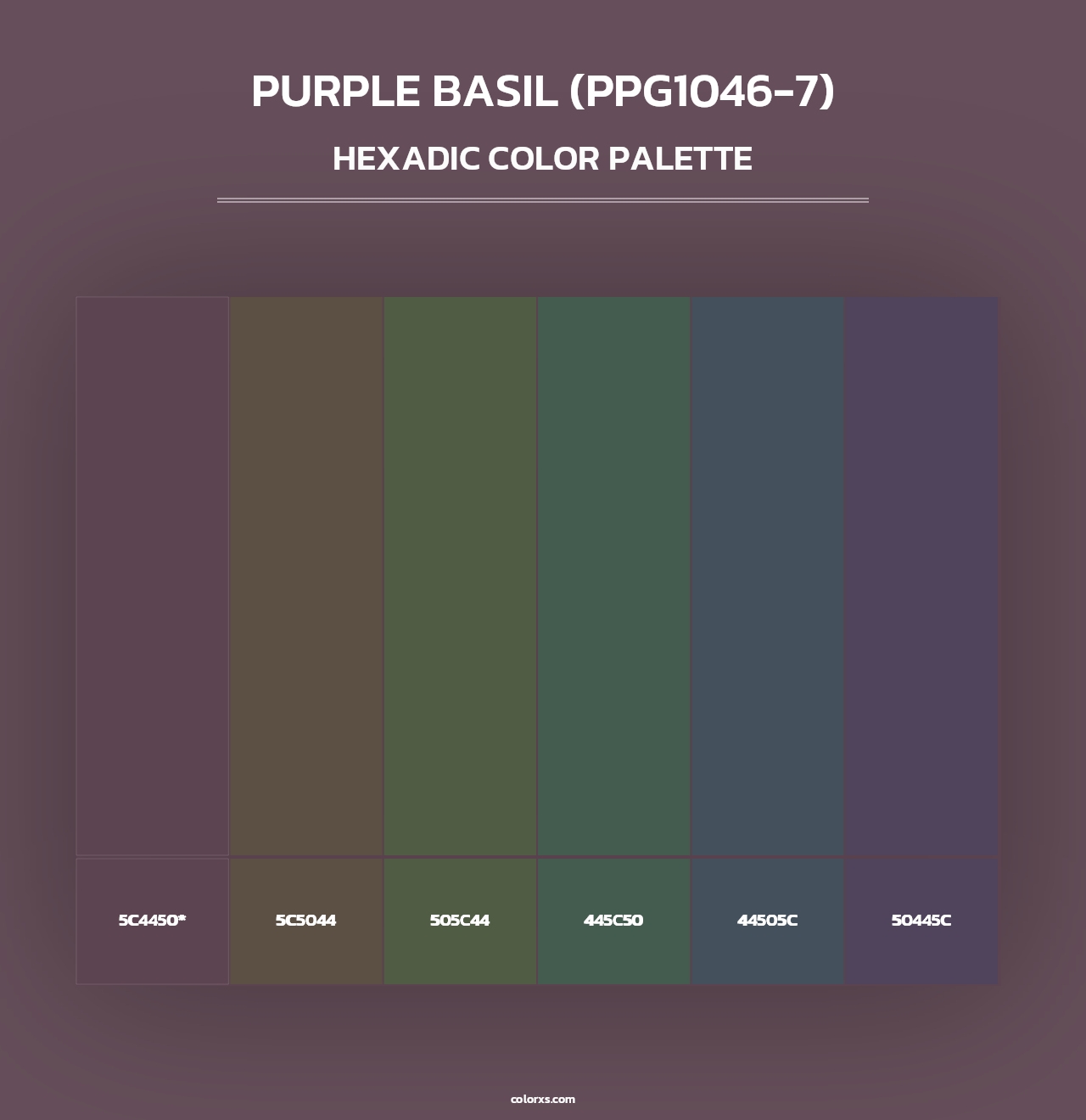 Purple Basil (PPG1046-7) - Hexadic Color Palette