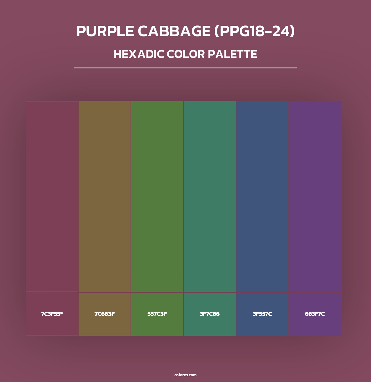 Purple Cabbage (PPG18-24) - Hexadic Color Palette