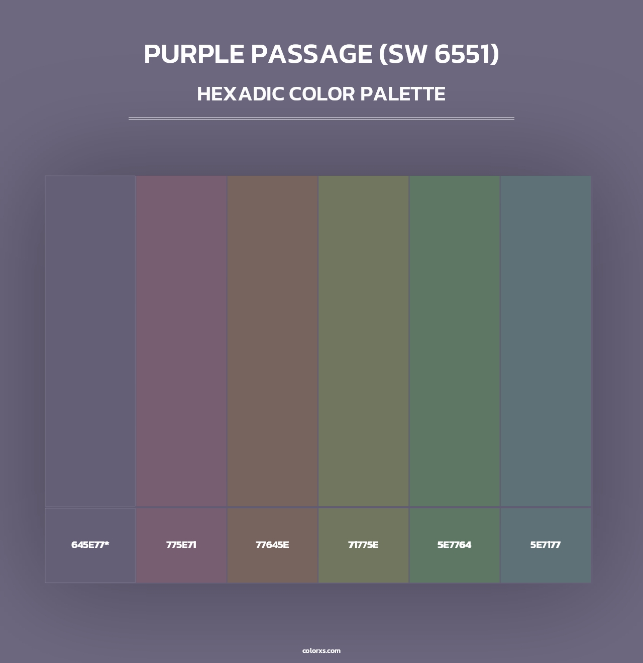 Purple Passage (SW 6551) - Hexadic Color Palette