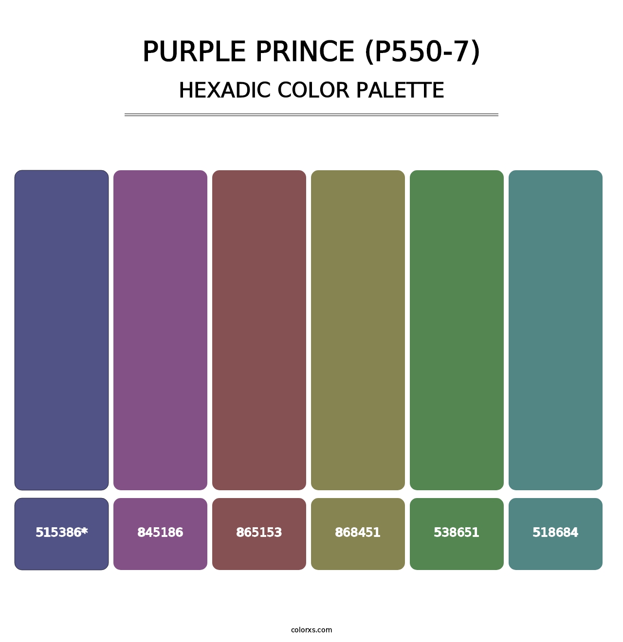 Purple Prince (P550-7) - Hexadic Color Palette