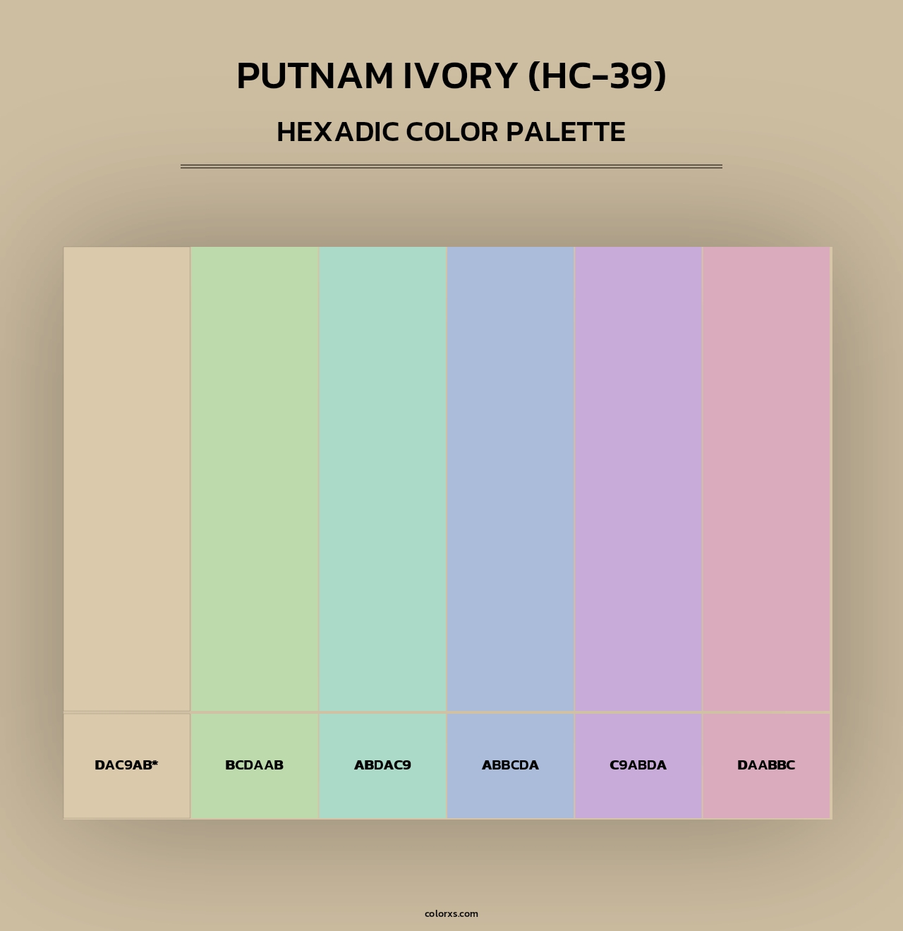 Putnam Ivory (HC-39) - Hexadic Color Palette