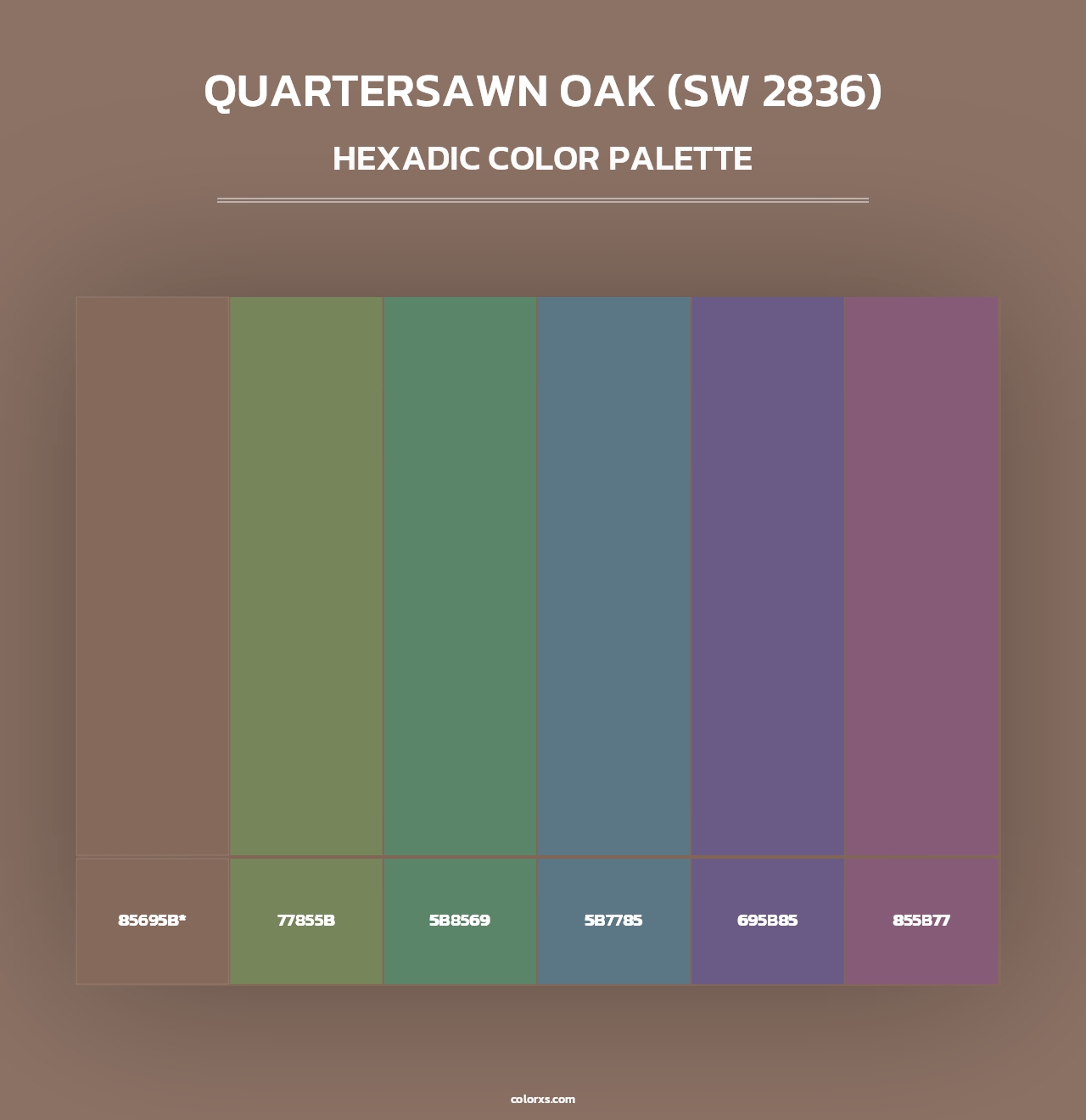 Quartersawn Oak (SW 2836) - Hexadic Color Palette
