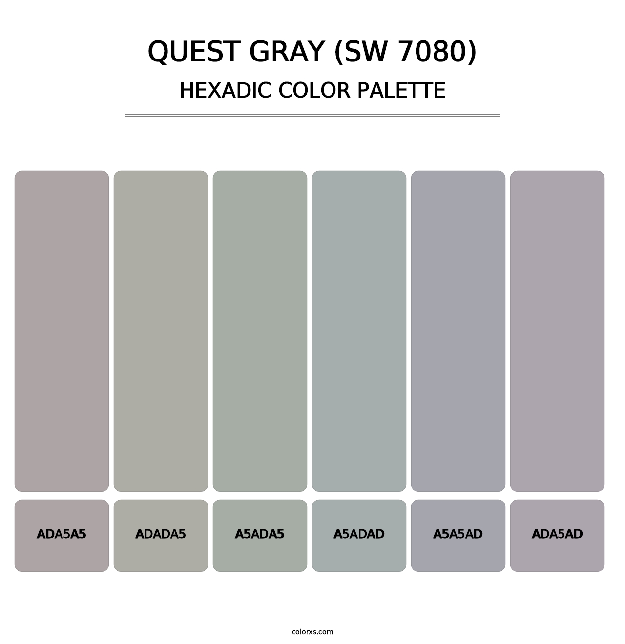 Quest Gray (SW 7080) - Hexadic Color Palette