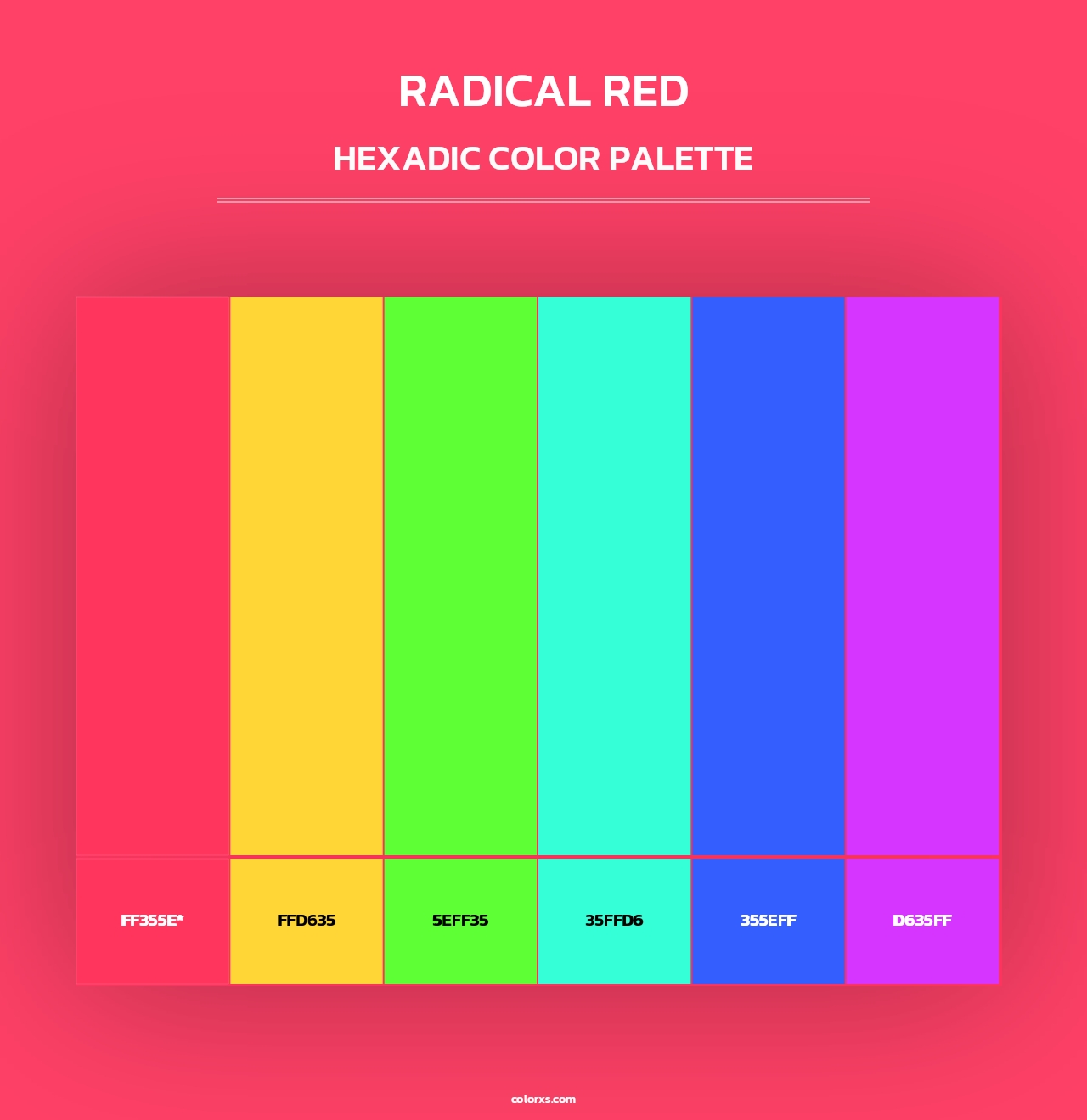 Radical Red - Hexadic Color Palette