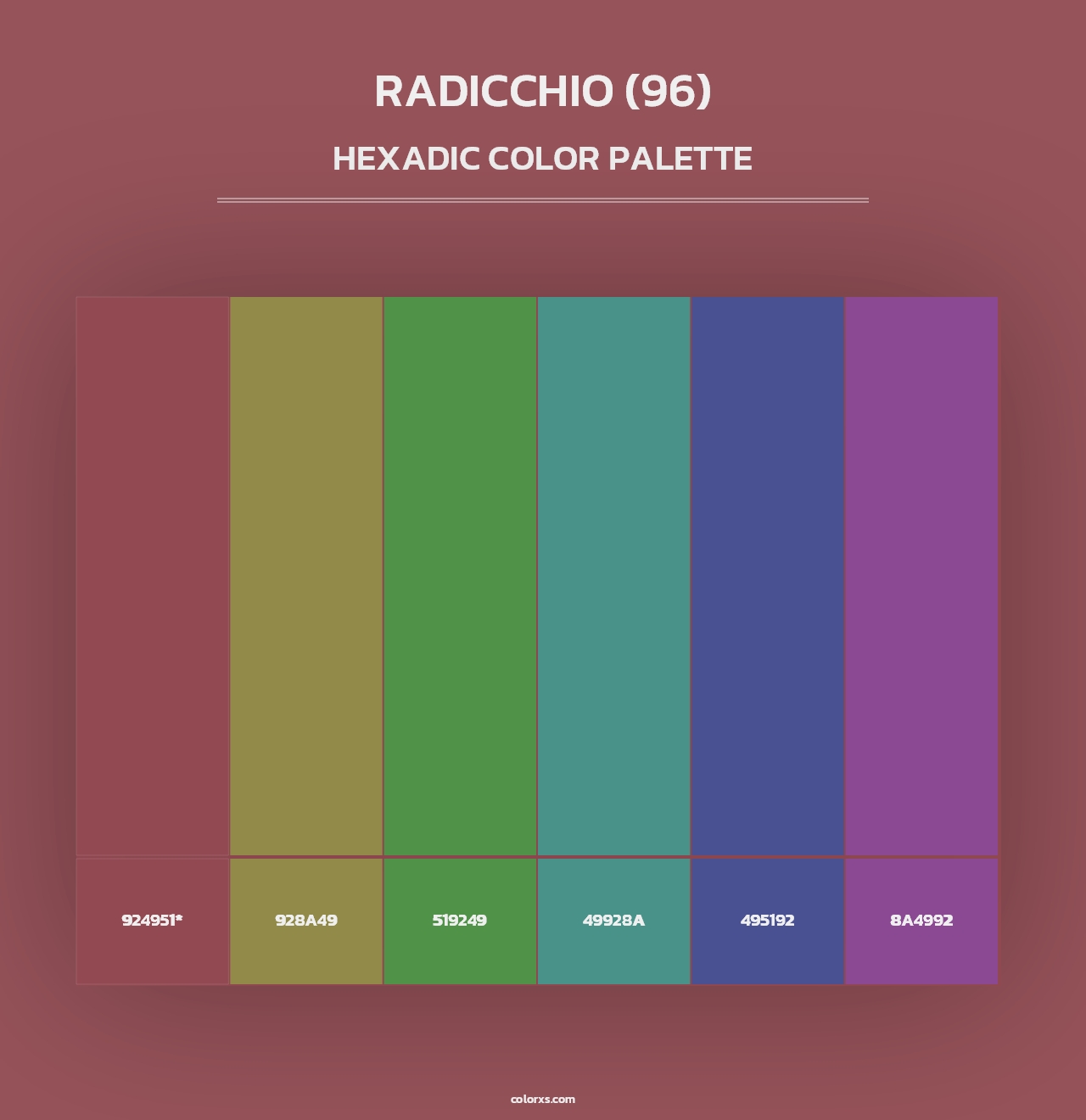 Radicchio (96) - Hexadic Color Palette