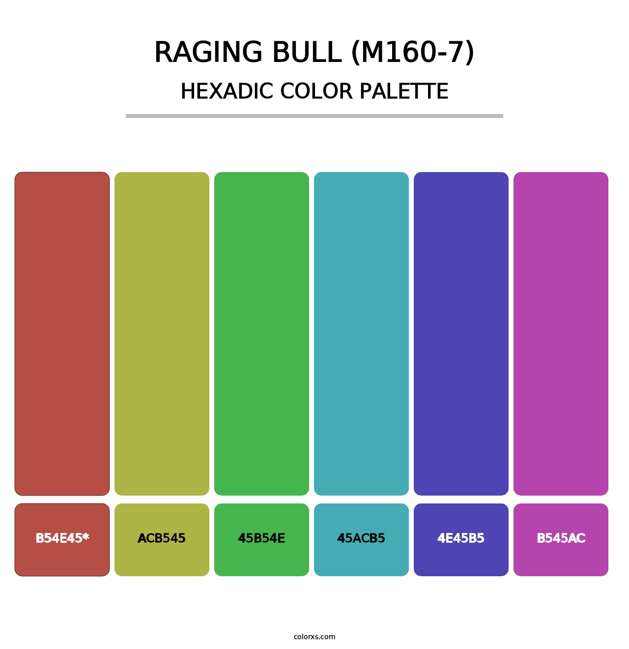 Raging Bull (M160-7) - Hexadic Color Palette