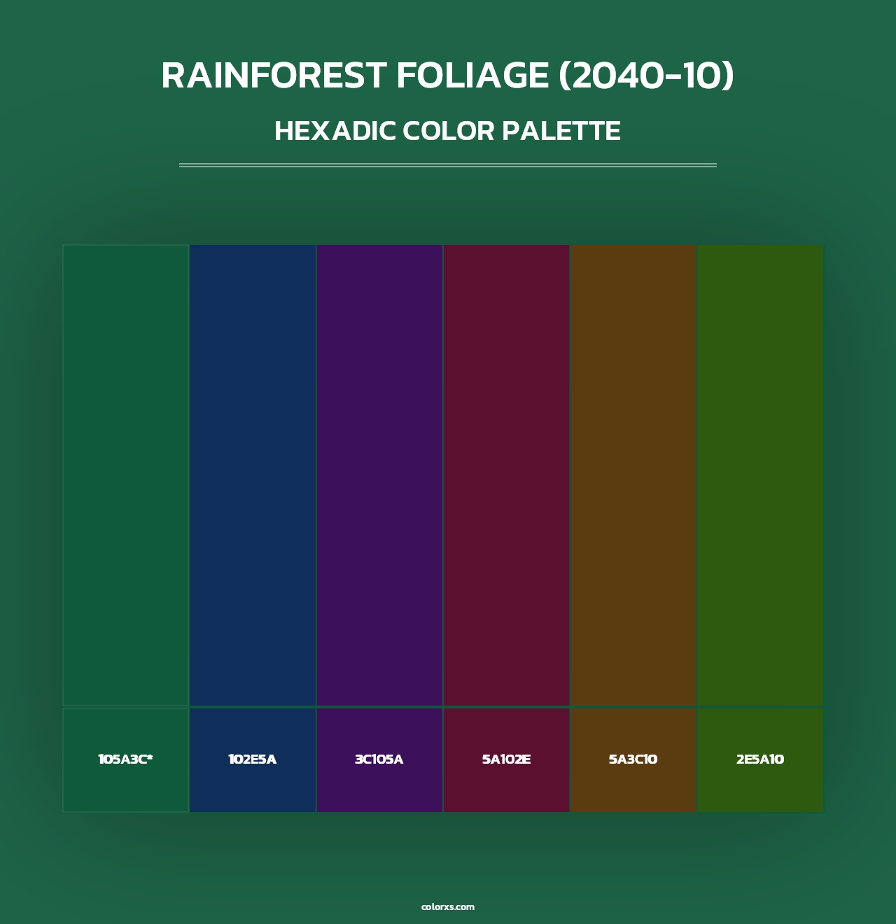 Rainforest Foliage (2040-10) - Hexadic Color Palette