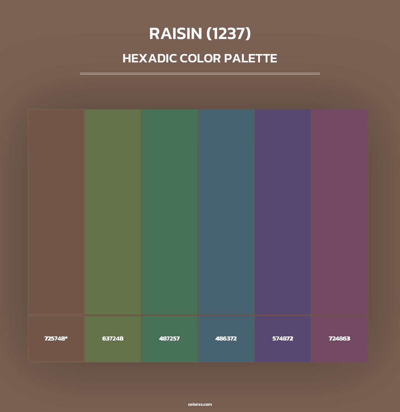 Raisin (1237) - Hexadic Color Palette