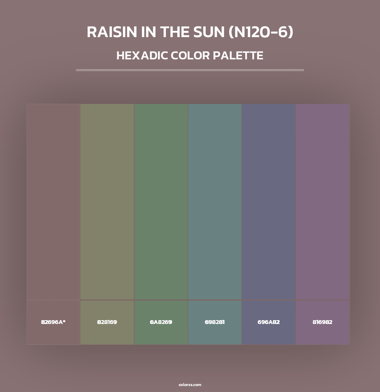 Raisin In The Sun (N120-6) - Hexadic Color Palette