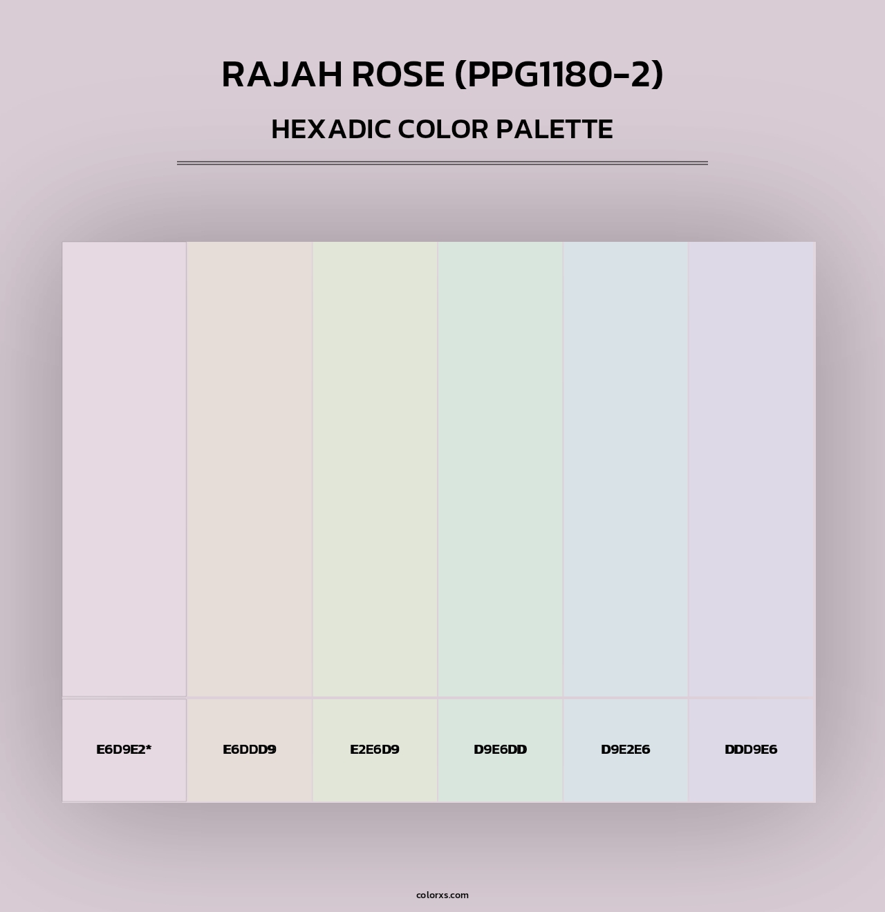 Rajah Rose (PPG1180-2) - Hexadic Color Palette