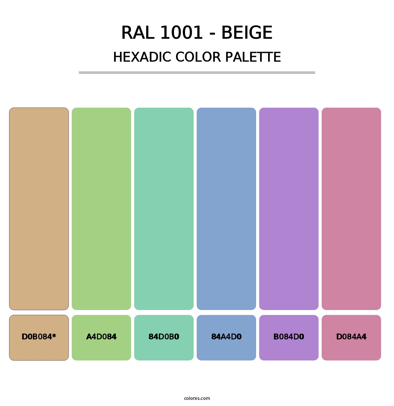 RAL 1001 - Beige - Hexadic Color Palette