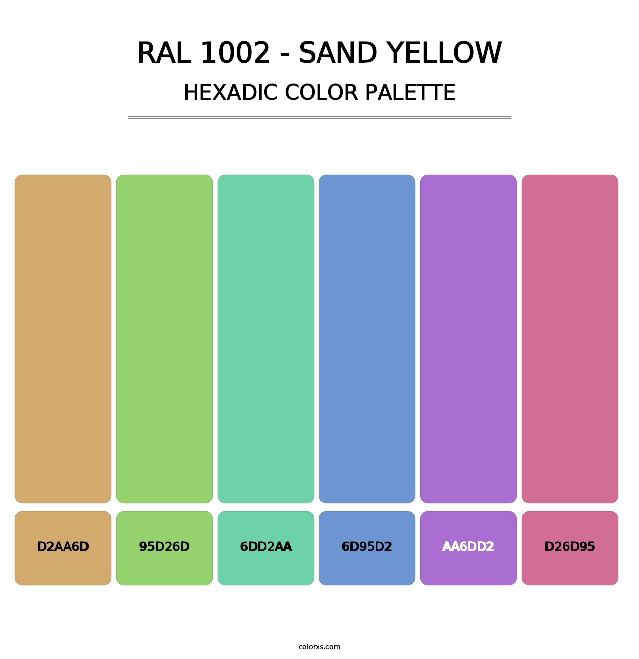 RAL 1002 - Sand Yellow - Hexadic Color Palette