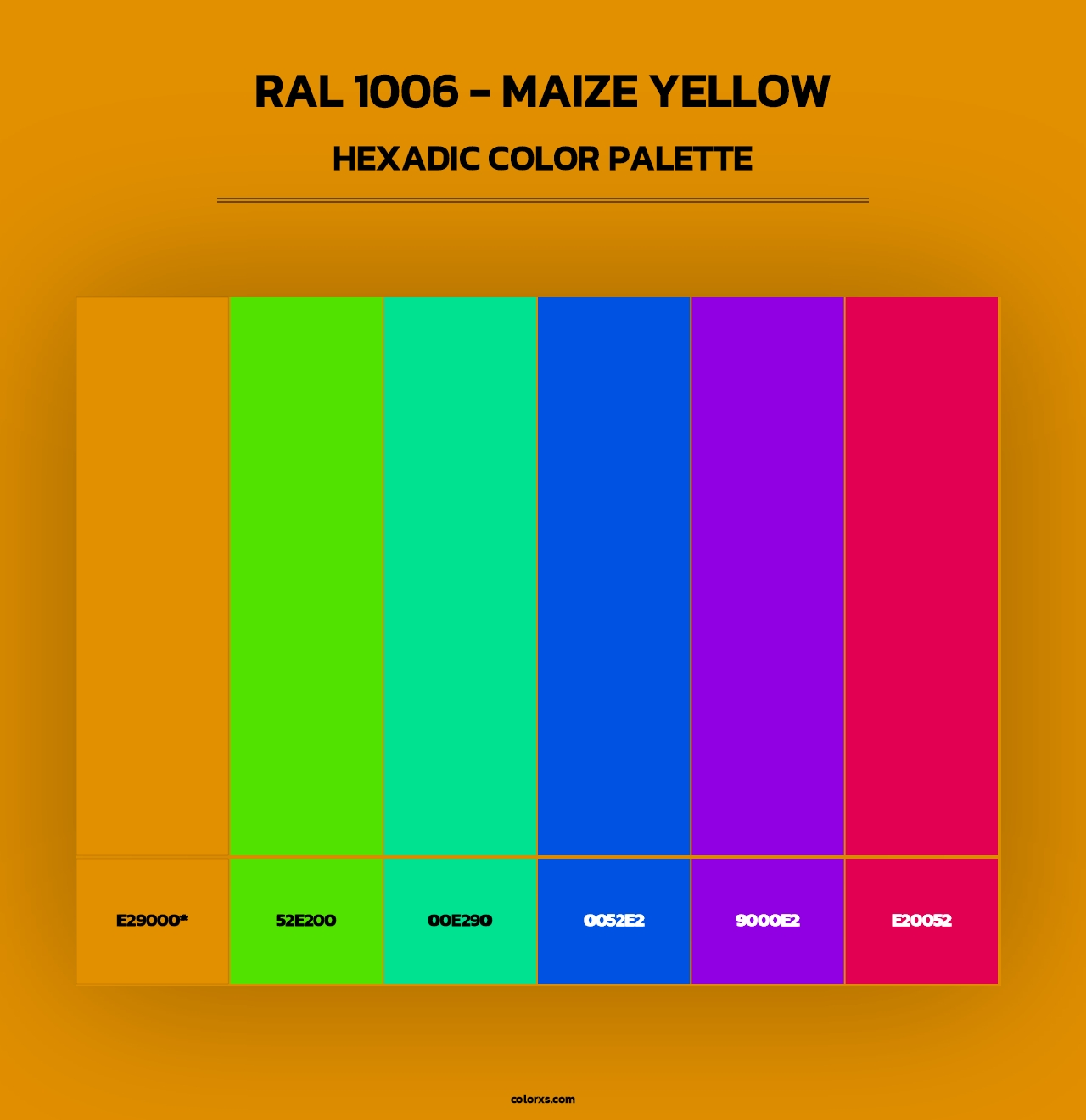 RAL 1006 - Maize Yellow - Hexadic Color Palette