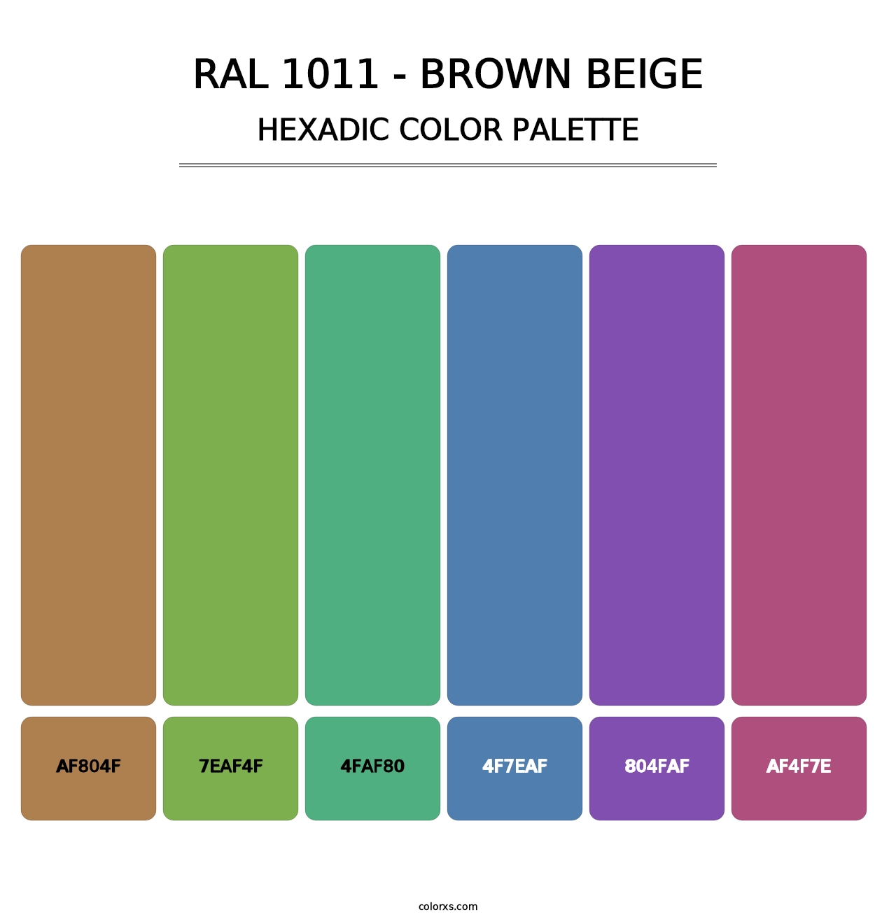 RAL 1011 - Brown Beige - Hexadic Color Palette