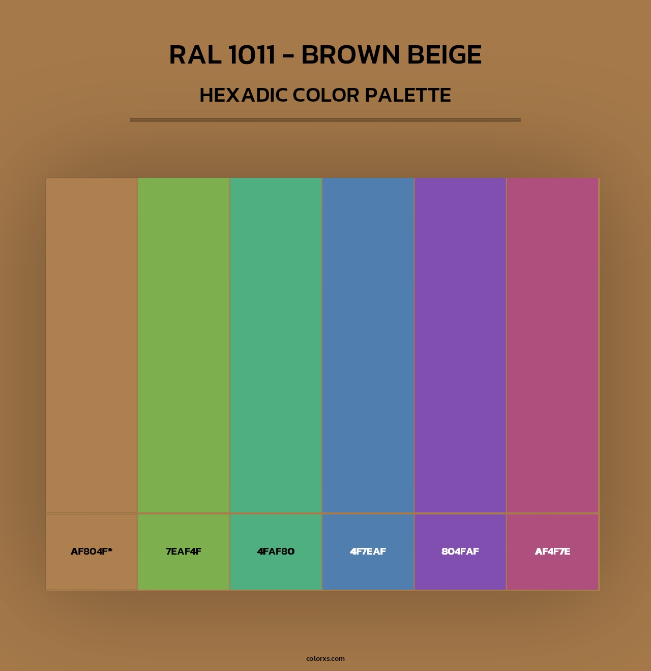 RAL 1011 - Brown Beige - Hexadic Color Palette