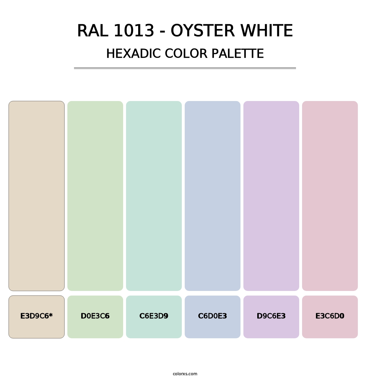 RAL 1013 - Oyster White - Hexadic Color Palette