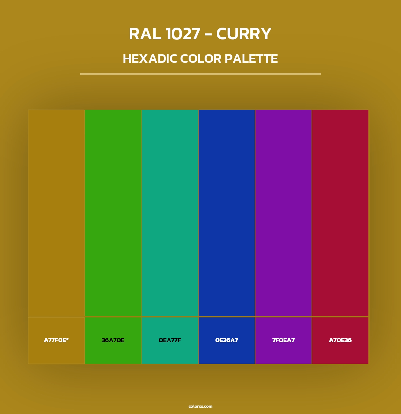 RAL 1027 - Curry - Hexadic Color Palette