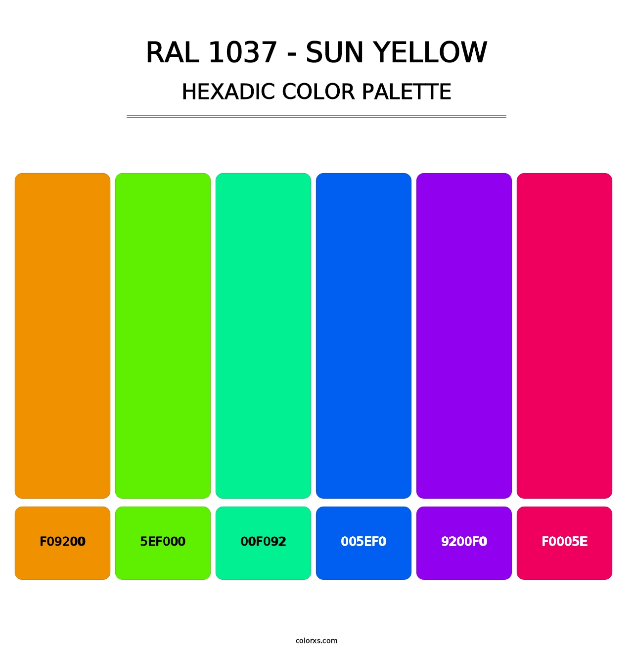 RAL 1037 - Sun Yellow - Hexadic Color Palette