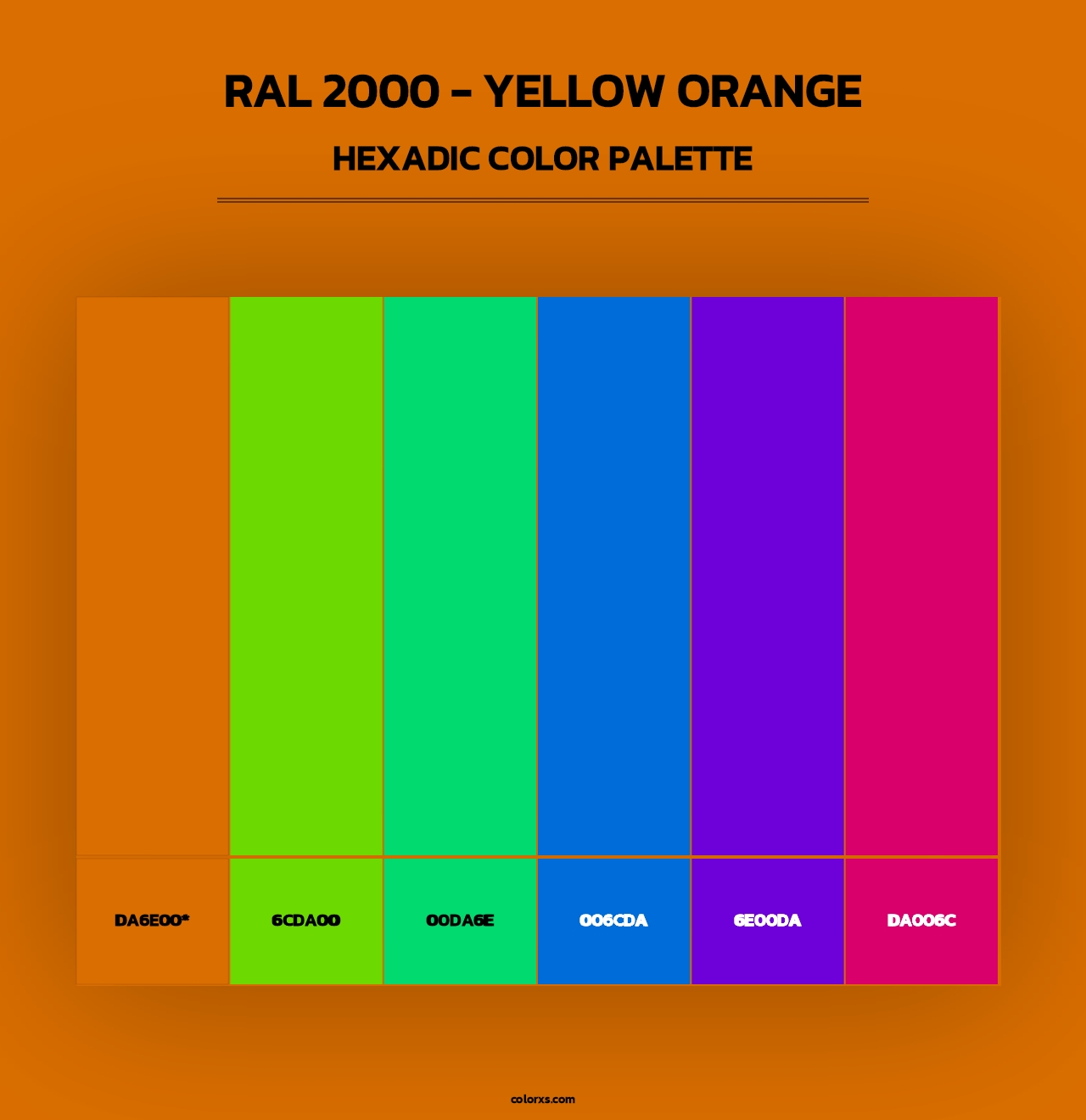 RAL 2000 - Yellow Orange - Hexadic Color Palette