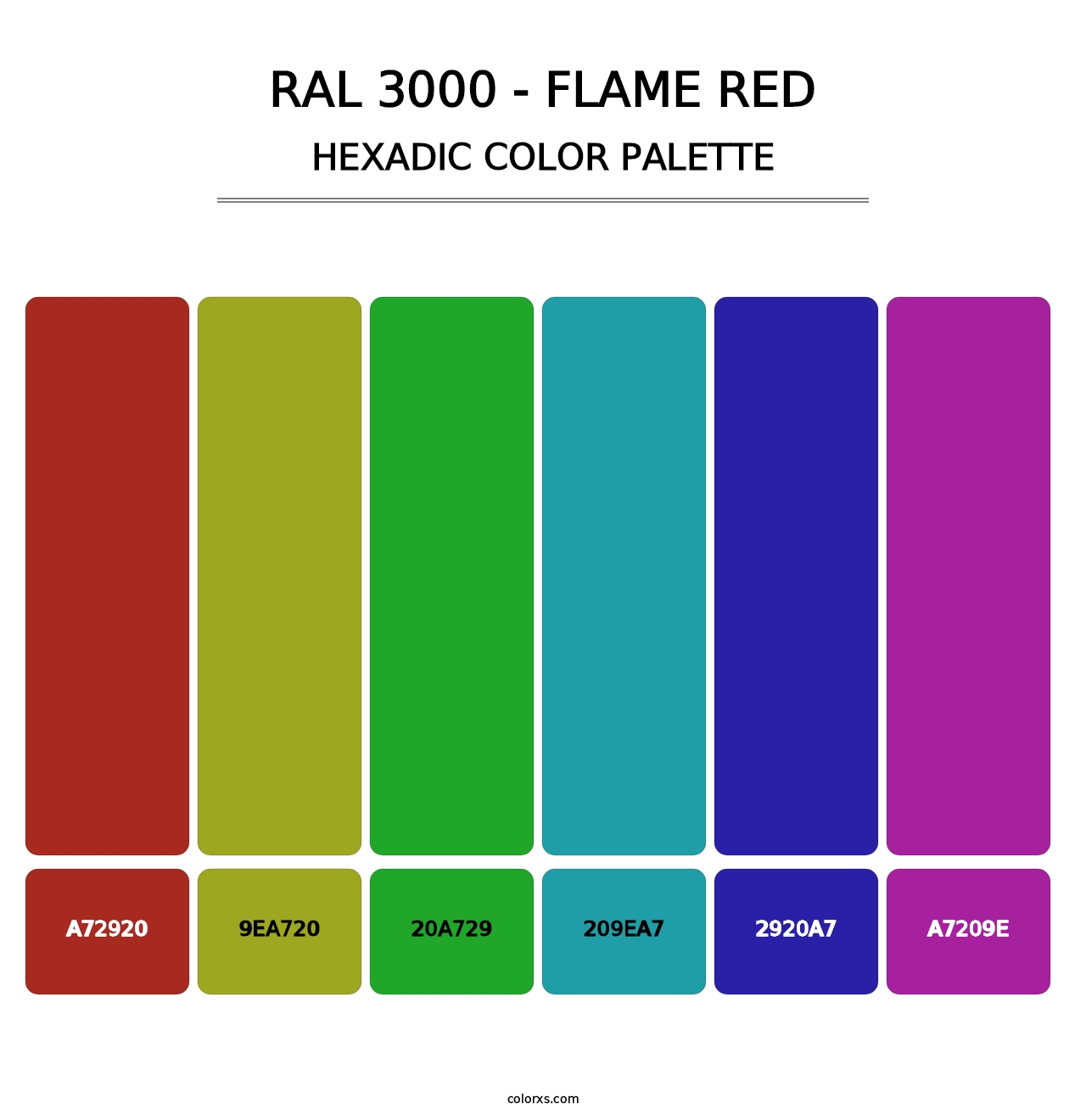 RAL 3000 - Flame Red - Hexadic Color Palette