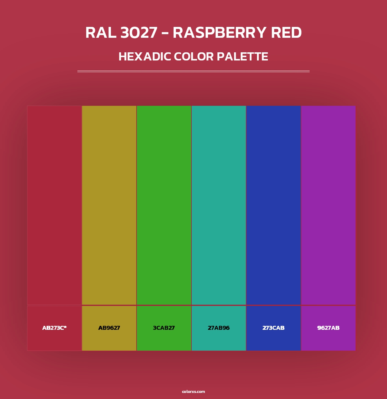 RAL 3027 - Raspberry Red - Hexadic Color Palette