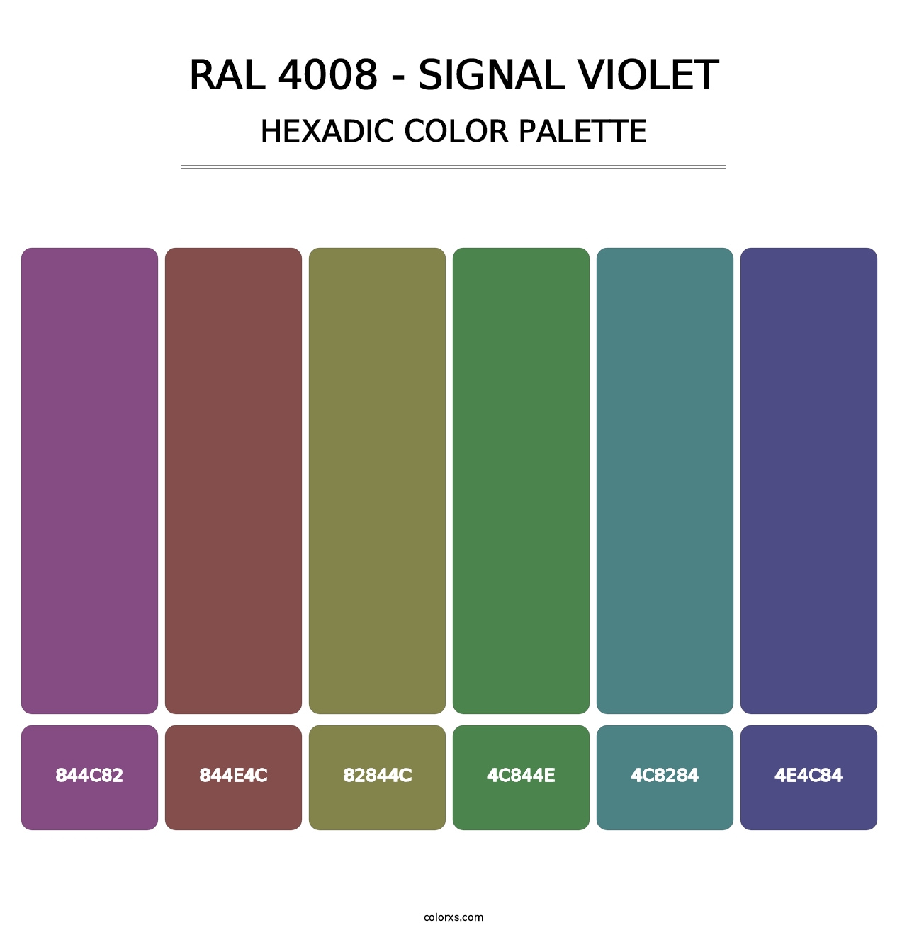 RAL 4008 - Signal Violet - Hexadic Color Palette