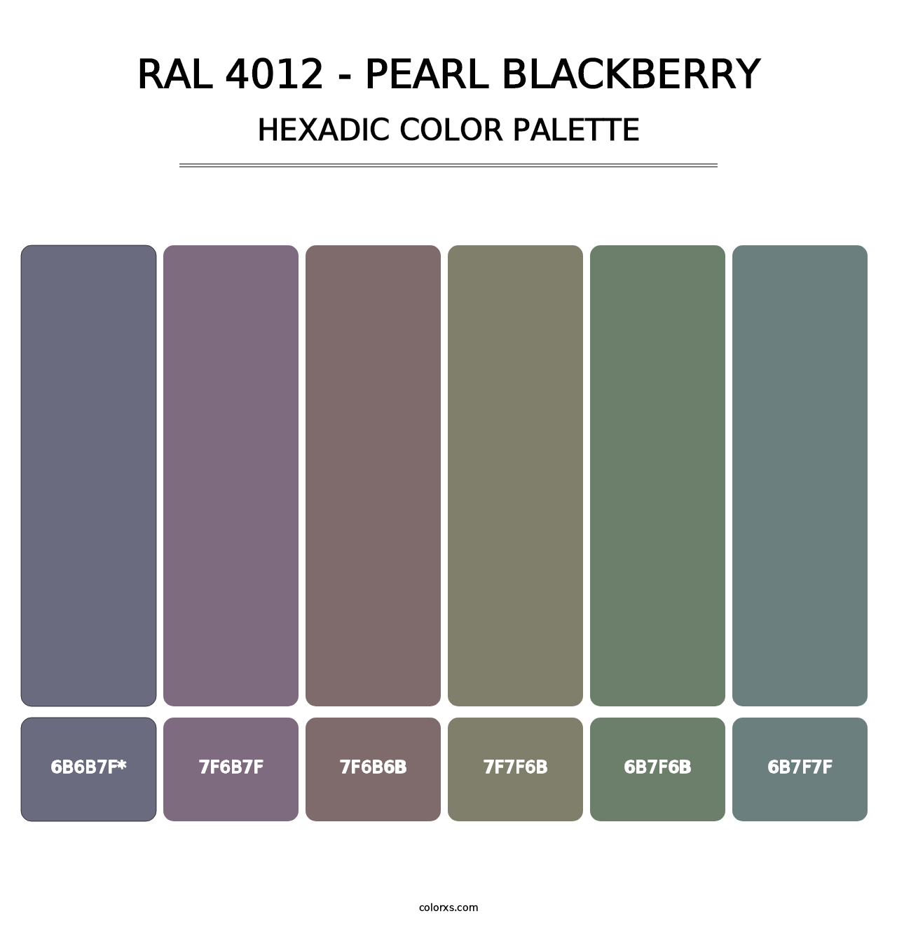 RAL 4012 - Pearl Blackberry - Hexadic Color Palette