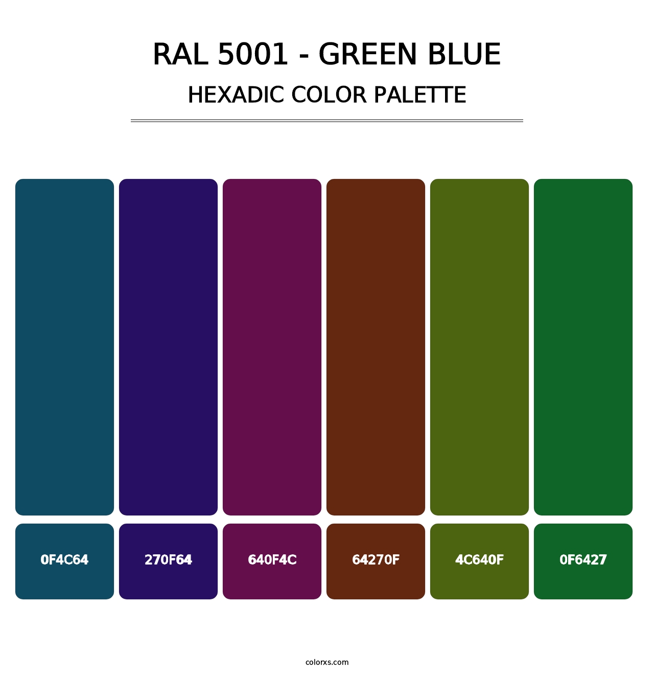 RAL 5001 - Green Blue - Hexadic Color Palette