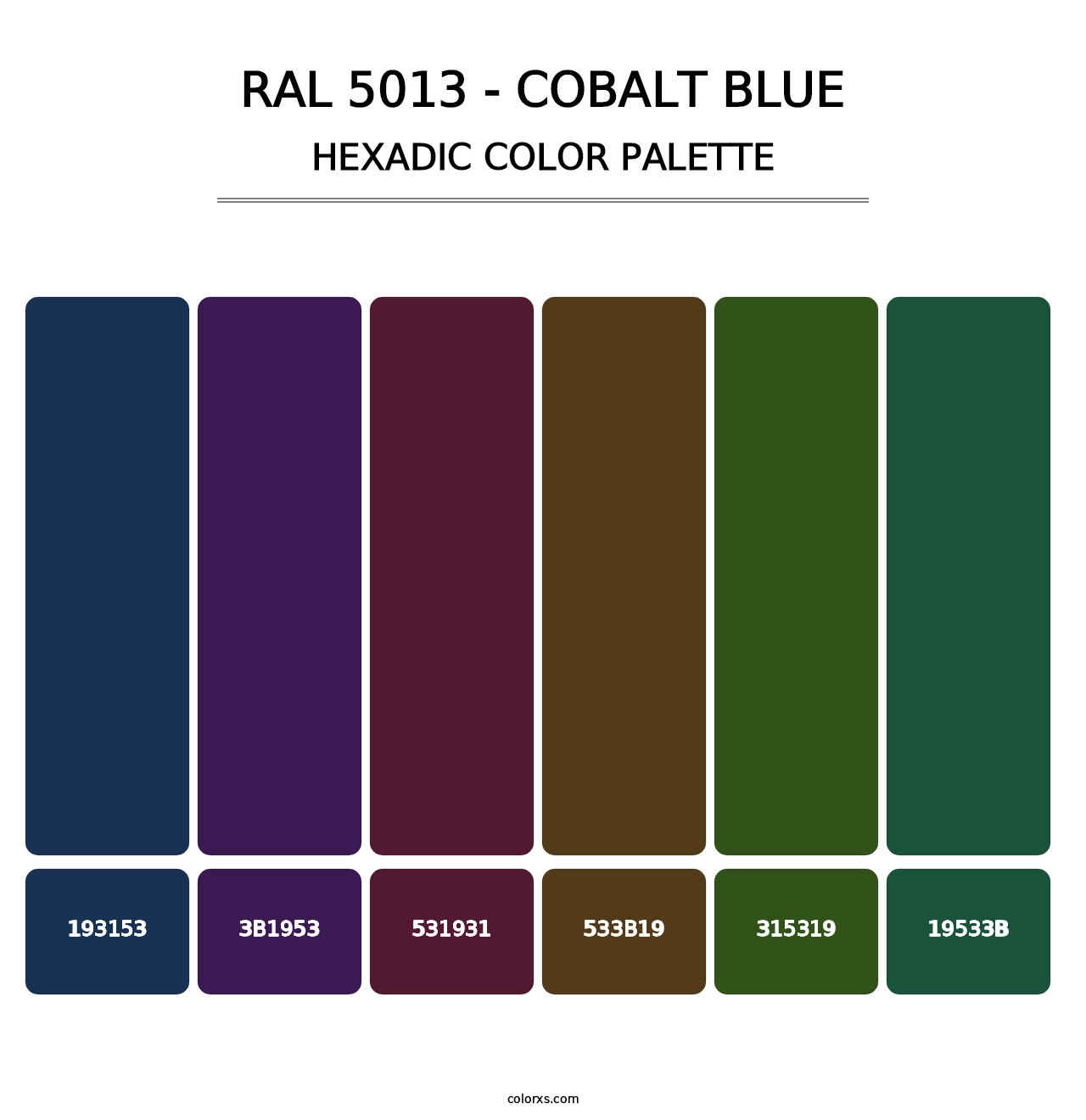 RAL 5013 - Cobalt Blue - Hexadic Color Palette
