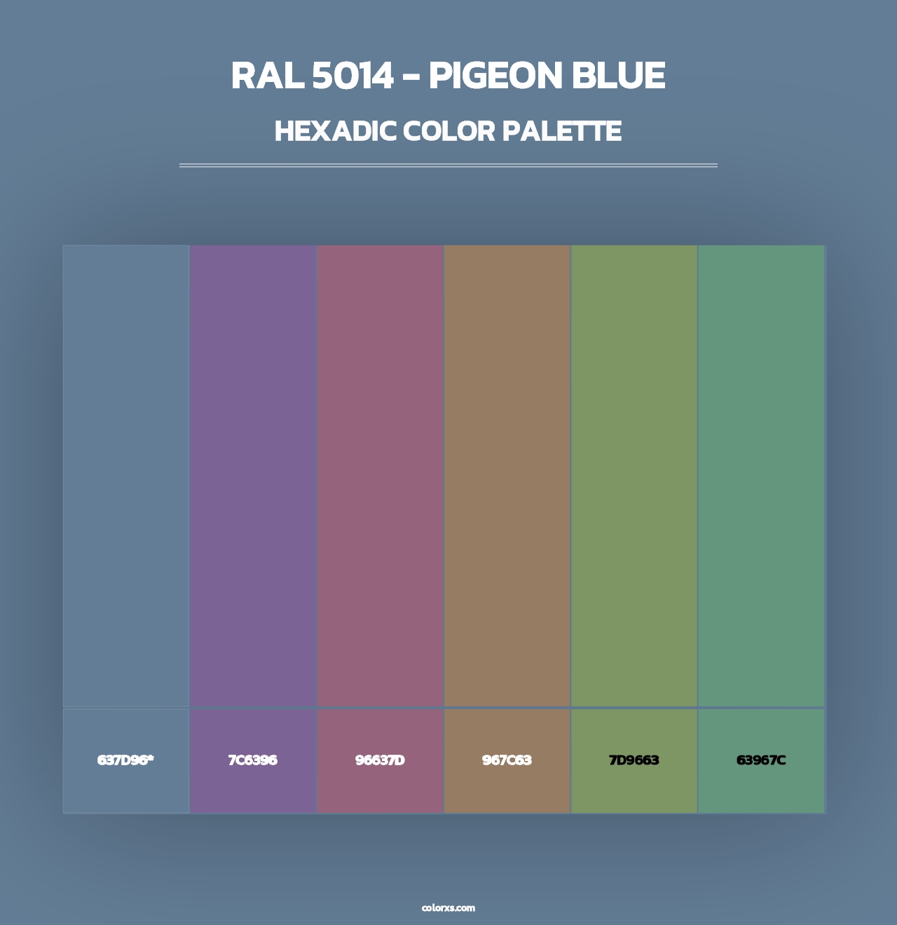 RAL 5014 - Pigeon Blue - Hexadic Color Palette