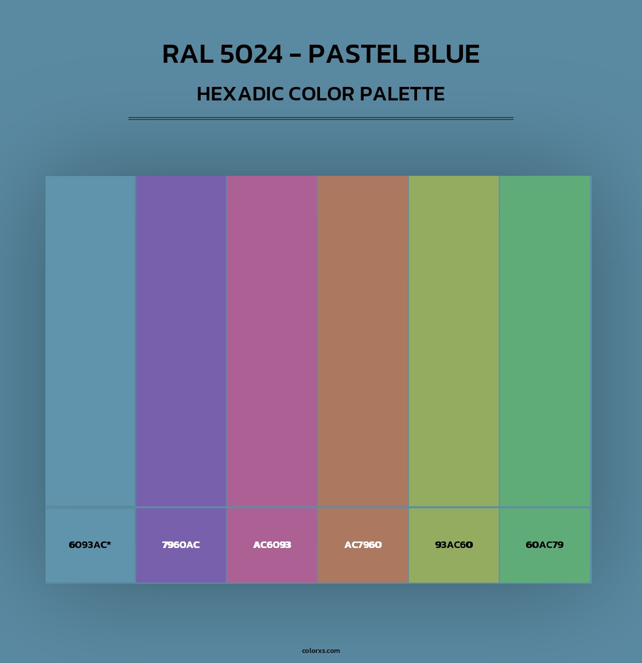 RAL 5024 - Pastel Blue - Hexadic Color Palette
