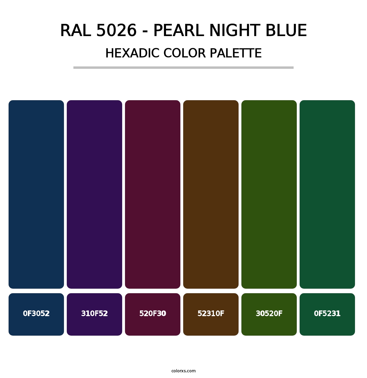 RAL 5026 - Pearl Night Blue - Hexadic Color Palette