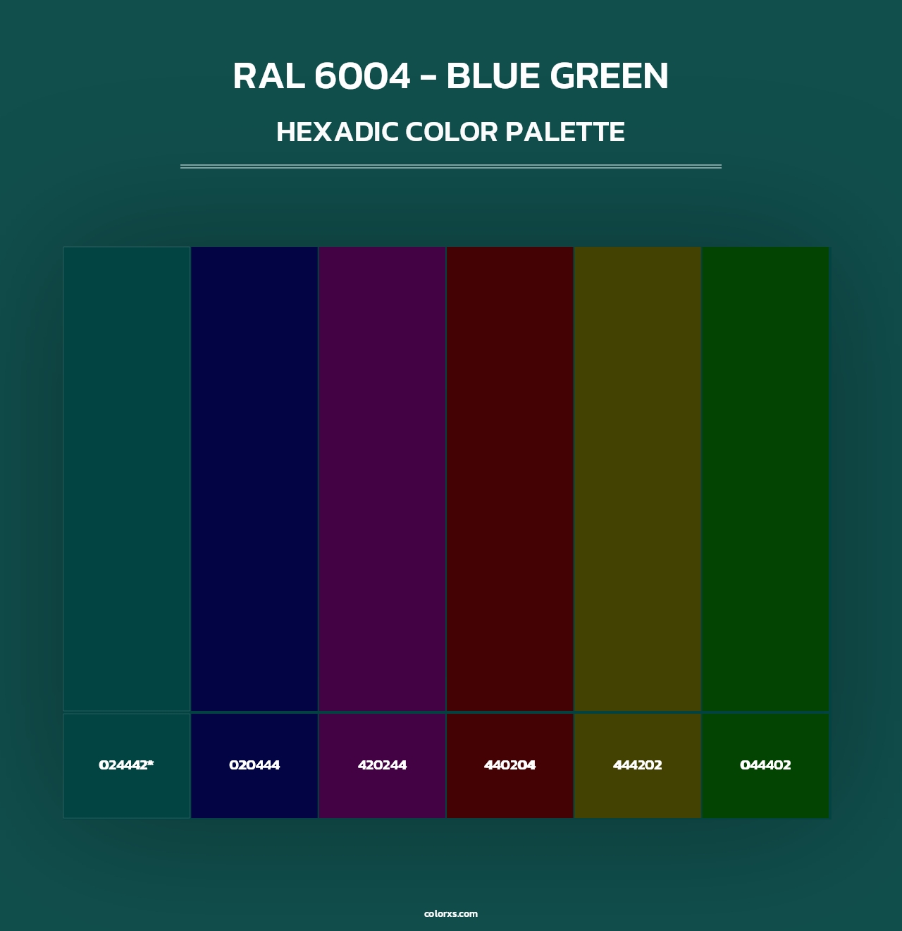 RAL 6004 - Blue Green - Hexadic Color Palette