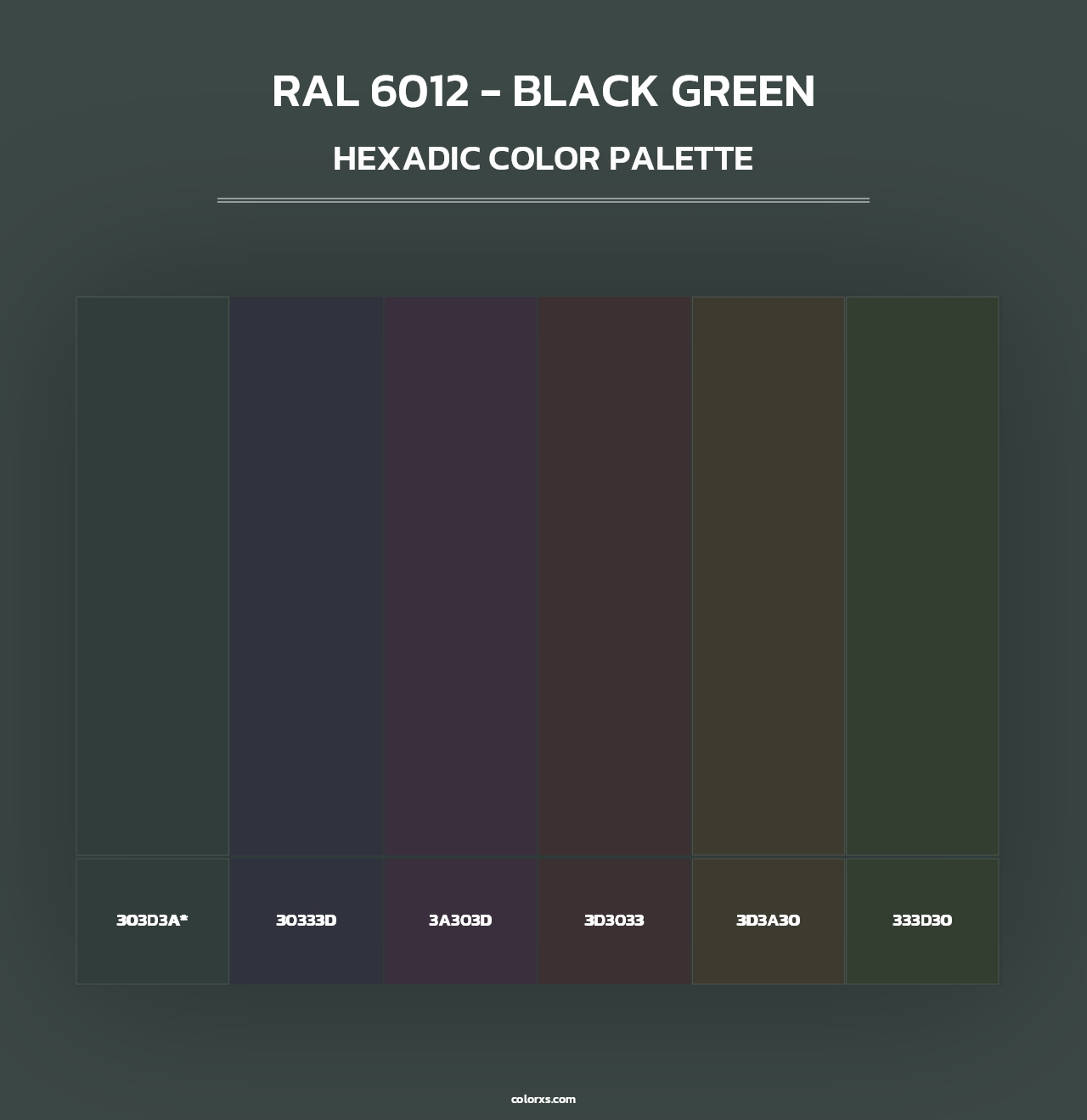 RAL 6012 - Black Green - Hexadic Color Palette