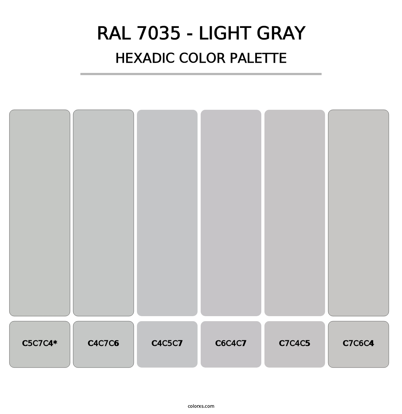 RAL 7035 - Light Gray - Hexadic Color Palette
