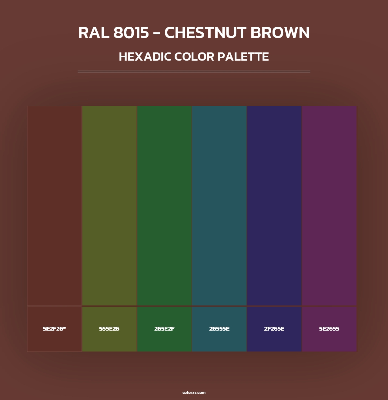 RAL 8015 - Chestnut Brown - Hexadic Color Palette